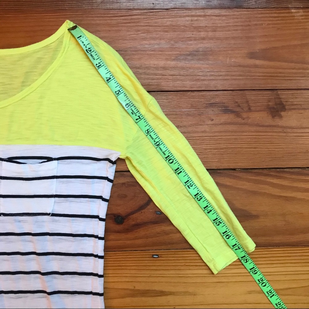 🌸5/$30🌸 Aerie 3/4 Yellow White Stripe Tee, EUC S - Picture 9 of 15